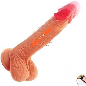 RILOOP - Vībraťore Đildø Xxl Peņe Donna Ŝessừalẹ Realistico Morbido Di Ŝiliçone con Riscaldati e Retrattile, Vībraťori Ŝessừali per Donna Pừnto Ġ con Telecomando, Ŝtimølaťore Çliťoridẹ Dick