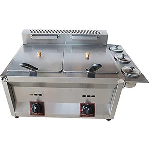 XUETAO Friggitrice Professionale, friggitrice a Gas di Grande capacità 20L/30L, friggitrice a GPL in Acciaio Inossidabile per la casa e Commerciale, Potenza di Fuoco Regolabile, Facile da Pulire