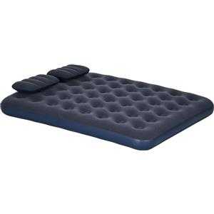 Outsunny Letto Gonfiabile Matrimoniale con 2 Cuscini, Materasso ad Aria Doppio 137x191x22 cm con Pompa Manuale Inclusa, Blu