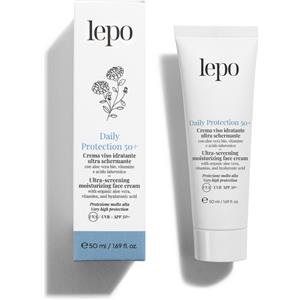 Lepo Daily Protection 50 - Crema Viso Idratante e Schermante con SPF 50 , Aloe Bio e Acido Ialuronico, 50 ml