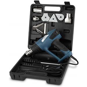EBERTH Pistola Termica Elettrica 2000W Digitale con LCD, Temperatura Regolabile 80-600°C, Pistola Aria Calda Impugnatura Antiscivolo, Ergonomica, Inclusi Valigetta e Accessori, 4 Spatole, 4 Ugelli