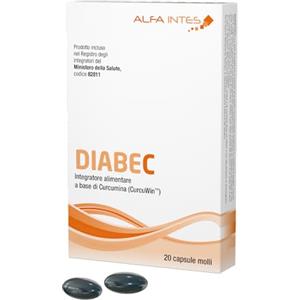 ALFA INTES Diabec 20 capsule - Integratore alimentare a base di Curcumina ad Alta Biodisponibilità, Olio di pesce, Vitamine e Coenzima Q10 | Potente Antiossidante per la Salute degli Occhi (1)
