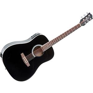 EKO GUITARS - RANGER 6 EQ BLACK, Chitarra Acustica con Equalizzatore, Top in Abete, Fasce e Fondo in Tiglio, Tastiera in South American Roupanà, Colore Nero