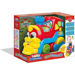 Clementoni Baby Clementoni - Nino Trenino Giocattolo, Treno Bambino 9-36 Mesi, Gioco Prima Infanzia, Centro Attività con Filastrocche e Canzoni, Insegna Lettere, Numeri, Forme e Colori, Lingua Italiana, 14970