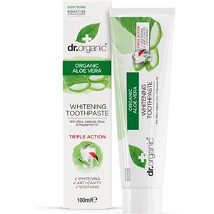 Dr. Organic Aloedent Dentifricio Whitening 100 ml - Gel Sbiancante con Aloe Vera e Ingredienti Naturali