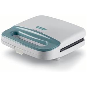 Ariete 1971 Tostiera Breakfast, Piastra elettrica per toast, sandwich e panini, 750W, Piastre fisse grill, Rivestimento antiaderente, Posizione e riponimento verticale, White & Aegean Teal