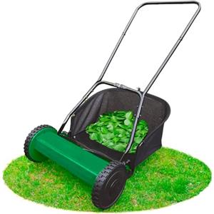 Avilia Tagliaerba Manuale Elicoidale Eco-Friendly 25L - Tosaerba a Spinta con Regolazione del Taglio 17/43mm, Sacco di Raccolta 35cm, Ideale per Giardini e Prati