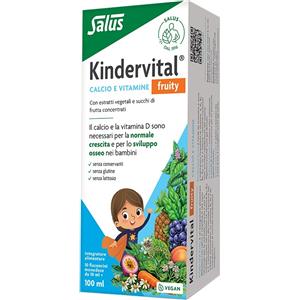 Salus Kindervital Fruity - Integratore con Calcio e 9 Vitamine per Bambini (10 Flaconcini da 10 ml)