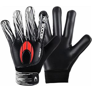 HO Soccer Game Black - Guanti da portiere, unisex, per bambini, nero/rosso, 4
