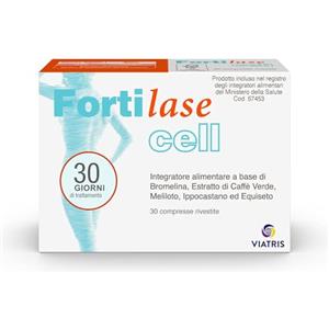 Fortilase Cell, 30 Compresse, Integratore Alimentare di Bromelina, Caffè Verde, Melitolo, Ippocastano e Equiseto, Anticellulite e Antinfiammatorio, Stimola Linfodrenaggio