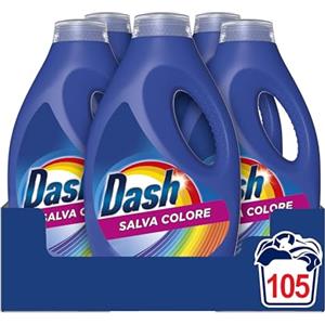 Dash Detersivo Liquido Lavatrice, 105 Lavaggi (21x5), Salva Colore, Mantiene Vivaci I Colori, Efficace A Freddo E In Cicli Brevi