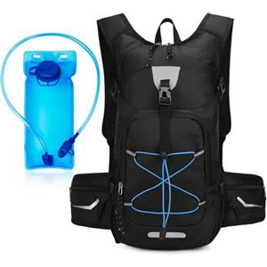 Samlonge 20L Zaino Idratazione con Vescica 2L, Zainetto Running Leggero Zaino Trail Running Donna Uomo Zaino con Sacca Idrica per Corsa MTB Ciclismo Maratona Trekking Trail, Zaino Acqua Unisex Adulto