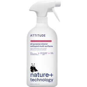 ATTITUDE Detergente multiuso, ingredienti efficaci a base vegetale e minerale, pulizia della superficie dura vegana e senza sperimentazione su animali, pompelmo rosa, 70 ml
