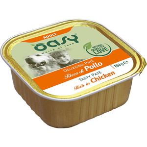 OASY 150 gr Oasy Alimento Completo Cibo Umido Delizioso Patè per Cani Adulti di Tutte le Taglie Ricco di Pollo Grain e Gluten Free