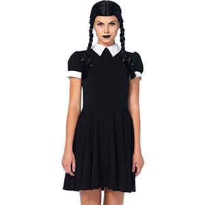 Leg Avenue 85562 - Costume da mercoledì da mercoledì in stile gotico, taglia XS, 2 pezzi, colore: Nero/Bianco