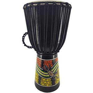 Ciffre 40cm tamburo djembe professionale bongo drum bush drum percussioni motivo colorato geco dipinto - (Per bambini dai 6 anni in su)