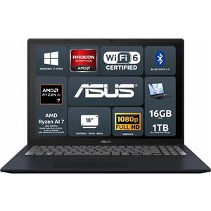 ASUS Vivobook 16 - Notebook con AMD Ryzen AI 7, 16GB RAM, 1TB SSD, Schermo 16