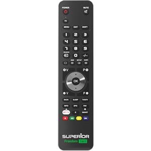 Superior Electronics Freedom 1in1 USB-C, Telecomando Universale Programmabile per Un Dispositivo, Compatibile con TV, Televisori Smart, Decoder, DVD, Proiettori, Soundbar, VCR - Nero, SUPTUB001