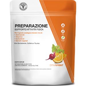 Unifarco DYNASPRINT - Integratore alimentare 300g con Aminoacidi, Vitamine, Caffeina e Taurina, Gusto Arancia
