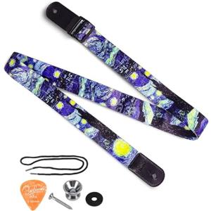 BestSounds Van Gogh - Tracolla per ukulele, notte stellata, per soprano, concerto, tenore e baritono (Uke-Starry Night)