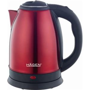 Hagen HA5525-RED Bollitore elettrico, senza fili, in acciaio inox, 1,8L, Rosso
