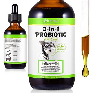 Onznoz Probiotico Per Cani 60Ml Gocce Probiotiche Per Cani, Per Sostenere La Salute Dell'Intestino, Potenziamento Delle Difese Immunitarie, Alleviare I Disturbi Gastrointestinali, Pre E Probiotici Con Enzimi