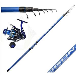 globe fishing canna bolognese mt.7 con mulinello 2000 pesca galleggiante cavedano spigola mare