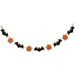DII Decorazione per la casa e per feste spettrali decorazioni di Halloween per interni e anteriori, portico, ghirlanda, lunghezza 172 cm, pipistrello e zucca