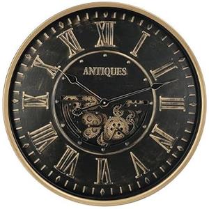 PRENDELUZ Orologio da parete nero e oro 60 x 60 x 8 cm con movimento, ideale per decorare e dare stile a qualsiasi spazio.