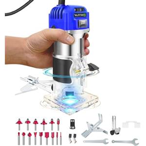 JAOSY Router per Laminatore di Legno Elettrico, Rifilatore Fresatrice Verticale per Legno Elettrica 800W 6 Velocità Variabili 4000-33000 RPM