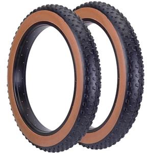 MADICKS 2 COPERTONI 20 X 4.0 X FAT BIKE E-BIKE GOMMA 20'' COPPIA PNEUMATICI TASSELLATO MTB BICI ELETTRICA NERO PARA RIGIDO 20X4.0 (100-406) FASCIA MARRONE