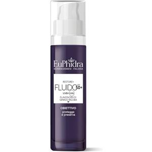 Euphidra Restore+ Fluido Spf 50+ Con Flavonoidi Di Ginkgo Biloba Protegge E Preserva