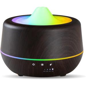 INXDOLHOM Diffusore di oli essenziali, diffusore per aromaterapia a ultrasuoni da 500 ml, umidificatore a nebbia fredda con luci LED a 7 colori, 4 timer, funzione di spegnimento automatico