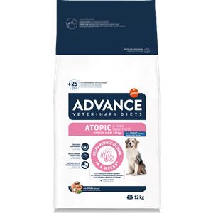 Advance Veterinary Diets Atopic Medium/Maxi con Trota - Alimento Secco Dietetico per Cani di Taglia Media/Maxi, 12 kg