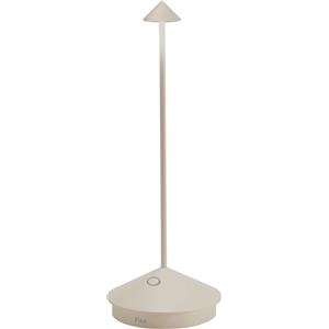 Zafferano Pina Pro - Lampada da Tavolo Ricaricabile e Senza Fili, Controllo Touch, Dimmerabile, Altezza 29 cm, Colore Sabbia