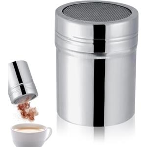 HERCHR Spargi Zucchero a Velo,Spargizucchero in Acciaio Inox con Coperchio,Spargi Cacao in Polvere,Polvere Shakers Setacci per Farina Cacao Cannella in Polvere Sale Zucchero Caffe Contenitore