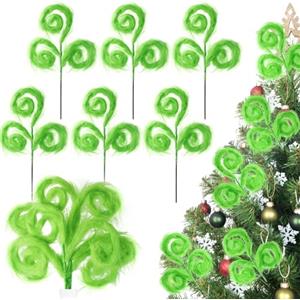 Vloso 6 Puntali per Albero di Natale, 43 cm, Decorazioni per Albero di Natale in Pelliccia Verde