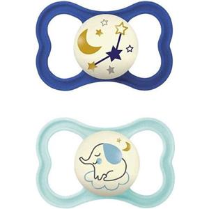 Mam Air Night Succhietto 16+ Silicone Doppio Blu