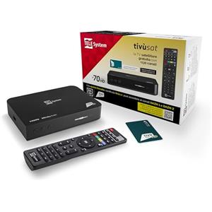 TELE System Decoder Satellitare TS9019HEVC, Smartcard tivùsat Classic Inclusa, Oltre 70 Canali HD Gratuiti, Aggiornamento Automatico Canali
