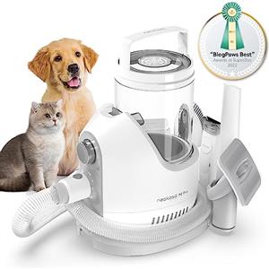 Neakasa P2 Pro Kit per toelettatura e aspirazione a vuoto per animali domestici, nuova generazione Tosatrice per Cani e Gatto Pelo Lungo Professionale con 5 strumenti per la toelettatura (grigio)