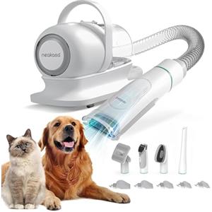neabot Neakasa von neabot P1 Pro Kit per toelettatura e aspirazione a vuoto per animali domestici, Tosatrice per Cani e Gatto Pelo Lungo Professionale con spazzole e altri 5 strumenti per la toelettatura