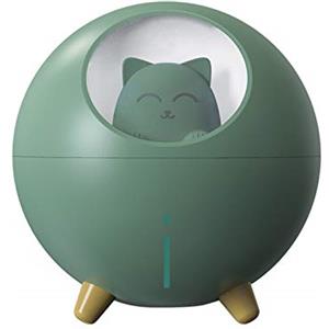 BAYORE Umidificatore, grazioso diffusore di oli essenziali a forma di gatto, con USB, umidificatore a ultrasuoni, diffusore per aromaterapia, per casa, camera da letto, ufficio