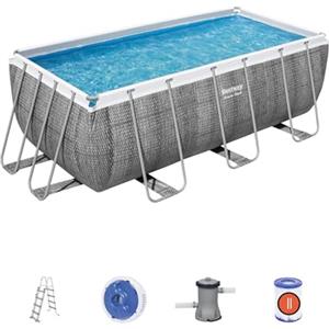 Bestway 56722-3 Set Piscina Fuori Terra Power Steel Rettangolare da 412x201x122 cm