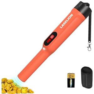 LASELION Pinpointer Metal Detector, LASELION Impermeabile IP68 Portatile Pin Pointer a 360° con Luce LED e Batteria 9V, Marsupi e Fasce da Collo