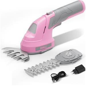 SHALL Forbici per erba senza fili, tagliasiepi, forbici elettriche per arbusti da 7,2 V, tagliaerba portatile 2 in 1