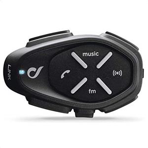 INTERPHONE LINK - Singolo - Interfono Bluetooth da Casco per Moto, Uso Pilota - Pilota, Distanza 300Mt, Autonomia Fino a 20 Ore, Mp3, GPS, Impermeabile, Universale.