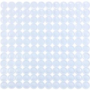 Wenko Tappetino da Doccia Belem con Ventose antiscivolo, classico, in Gomma da Doccia con Cerchi geometrici sovrapposti per tutti i comuni Piatti Doccia, in robusta Plastica, 54 x 54 cm, Bianco
