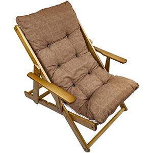 MAURY'S IL NUMERO UNO DEL RISPARMIO MAURY'S Poltrona Sdraio Harmony Relax Comodona in Legno 3 posizioni con Cuscino Imbottito (Marrone)