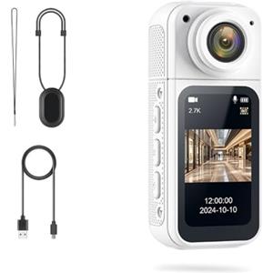 Feegow Telecamera 4K con registrazione audio e video, videocamera d'azione pollice, magnetica 180°, registrazione POV mani libere per ciclismo, passeggiate con animali