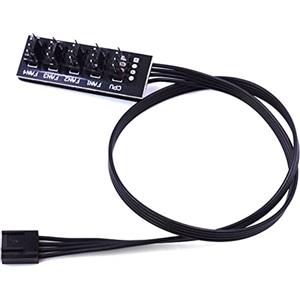 Wlauqueta 4-Pin PWM Fan CPU HUB Splitter PC Case Chasis Cooler Estensione Adattatore Controller